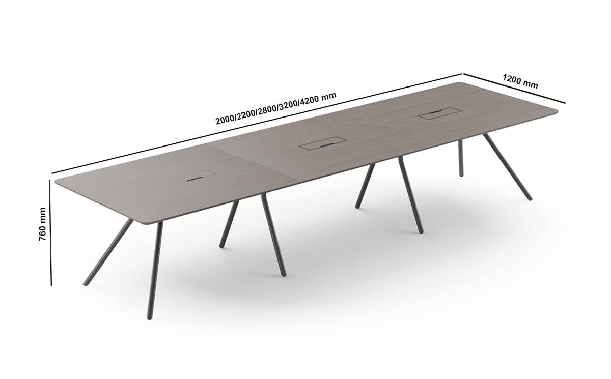 Adelmo 1 Rectangular Meeting Room Table Size Image