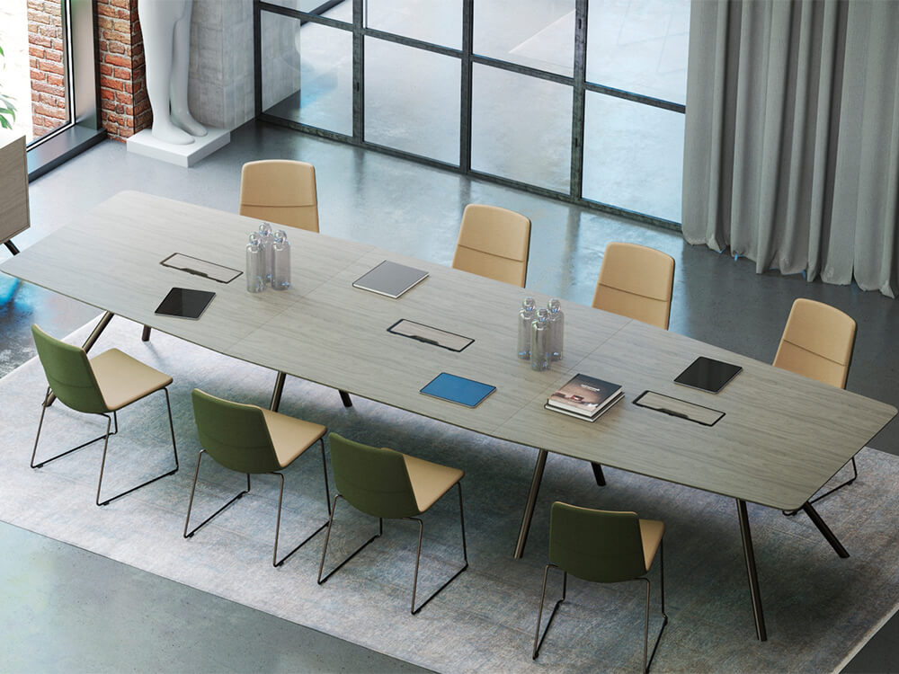 Adelmo 2 Barrel Shape Meeting Table 1