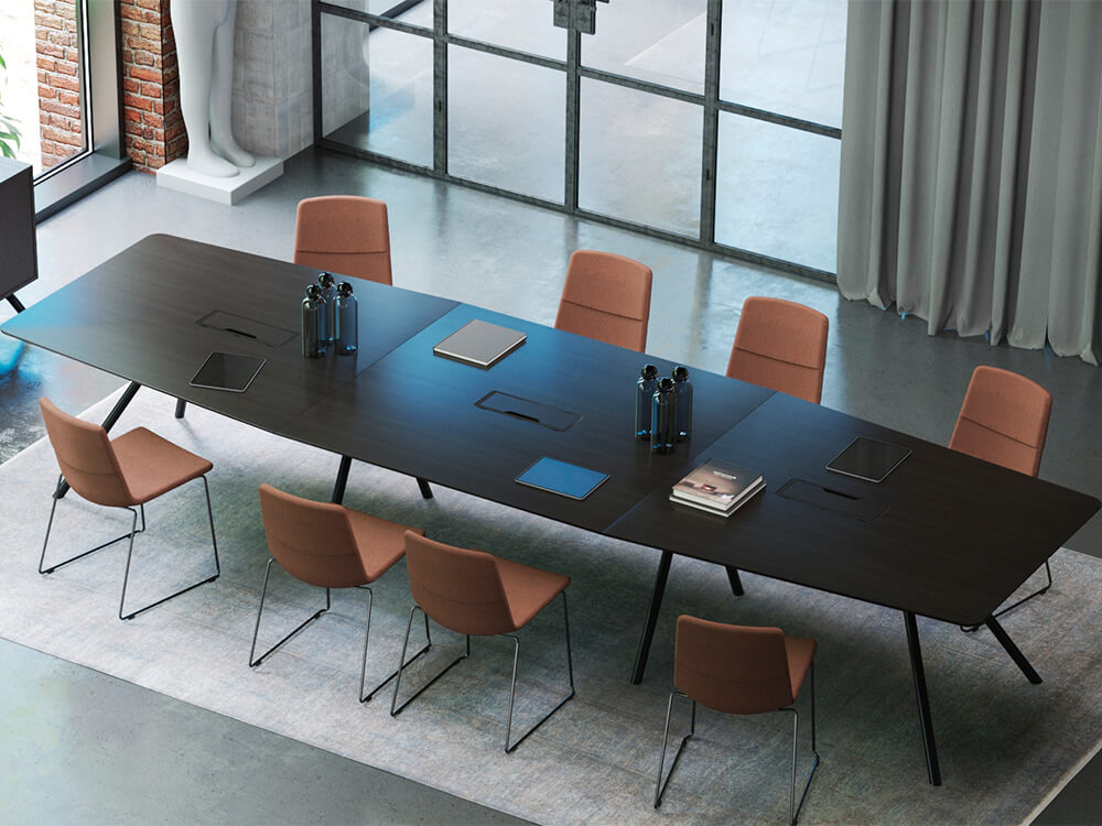 Adelmo 2 Barrel Shape Meeting Table Mian Image