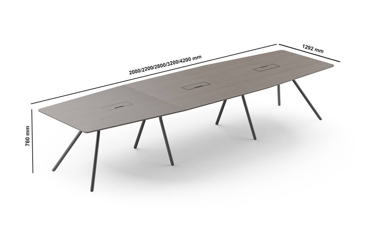 Adelmo 2 Barrel Shape Meeting Table Size Image