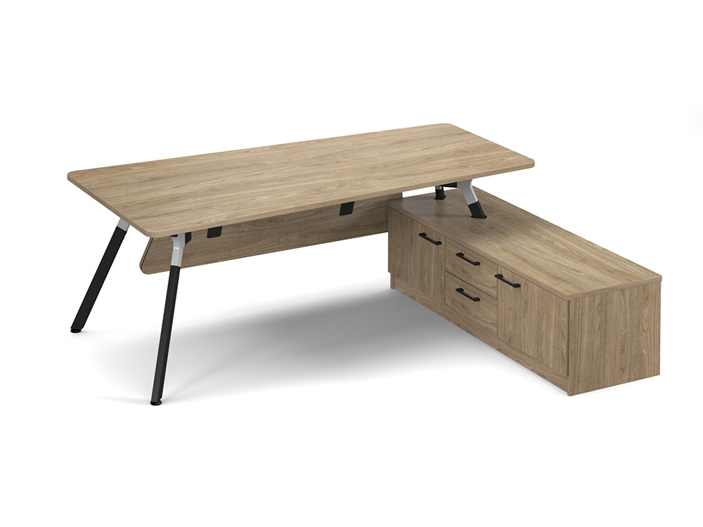 Amaro Wood Executive Desk With Panel End & A Frame Leg 1