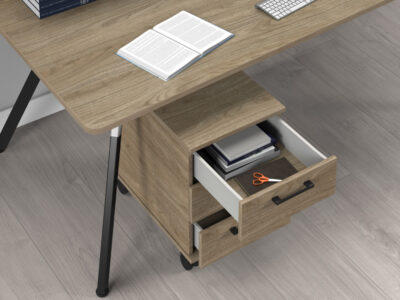 Amaro Wood Executive Desk With Panel End & A Frame Leg 8