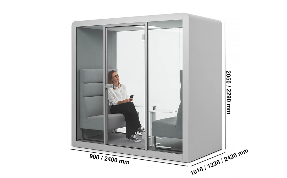 Marca Office Phone Booth For 1, 2 And 4 Persons Dimensions Image 2