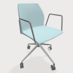 Nabeel 1 Multi Purpose With Arms Chair With Swivel Leg And Castors Chromed Frame