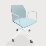 Nabeel 1 Multi Purpose With Arms Chair With Swivel Leg And Castors White Frame