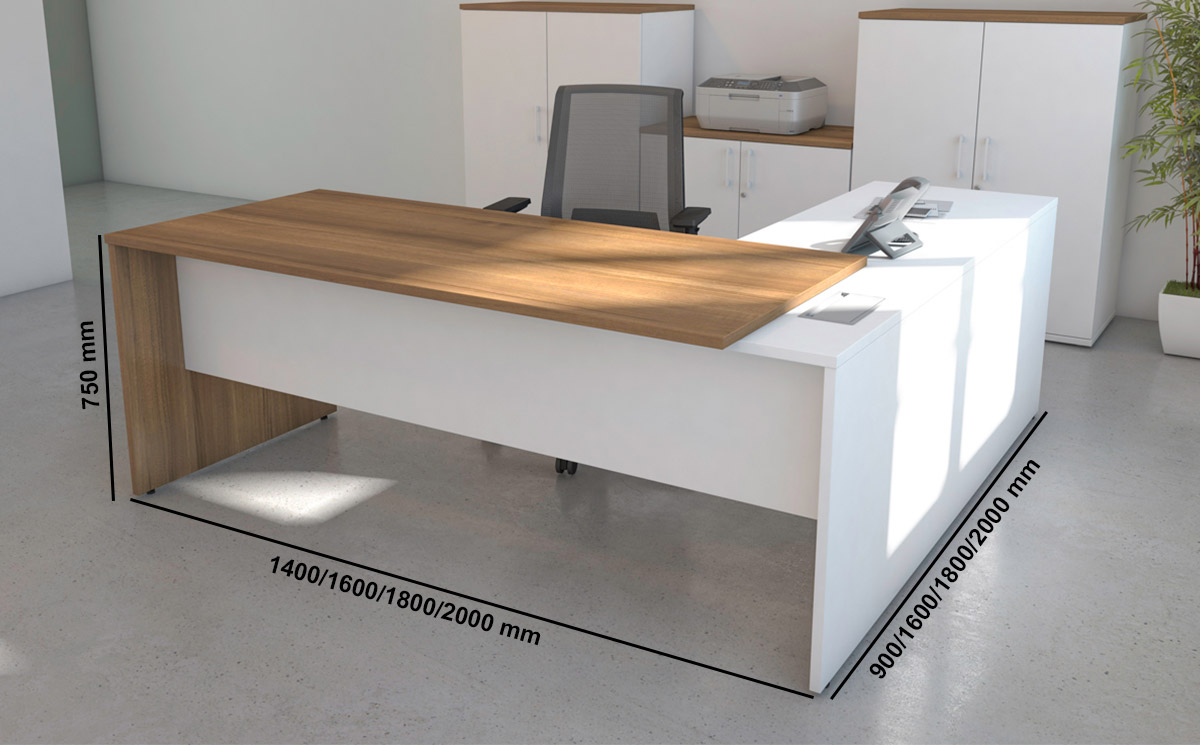 Vito – Radial Rectangular Executive Desk Middle
