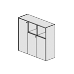 Wallis – Modular Wood Finish Sideboard With Open Shelves Sx