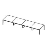 Extra Large Rectangular Shape Table (3 Middle Panel Leg)