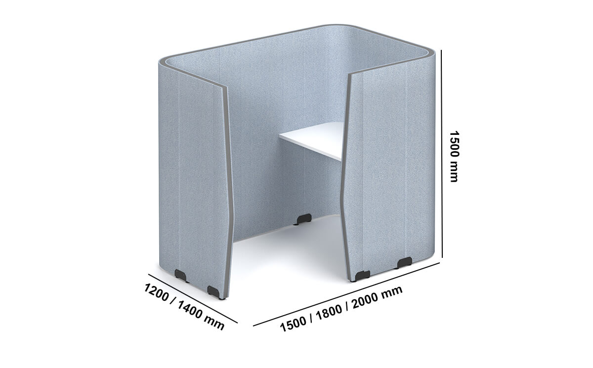 Renata Rectangular And Angular Office Pods Dimensions Image