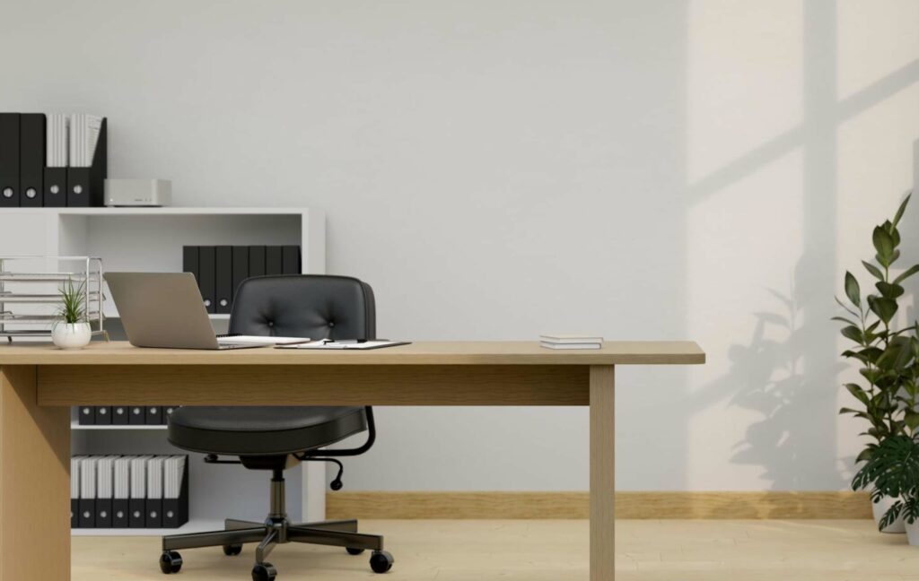 Aesthetic office room with plants.