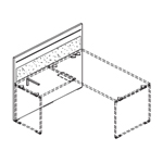 Amo 7 Slab Legs Operational Office Desk With One Side Panel Desk Tackable Panel