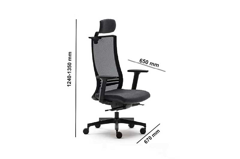 Domenica Back Mesh Executive Chair With Headrest Middle