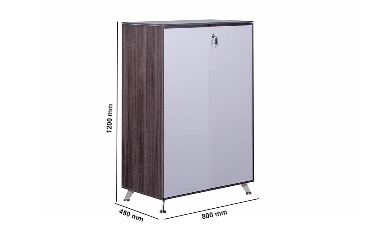 Maceo 2 Double Door Storage On Chrome Feet Dimensions Image