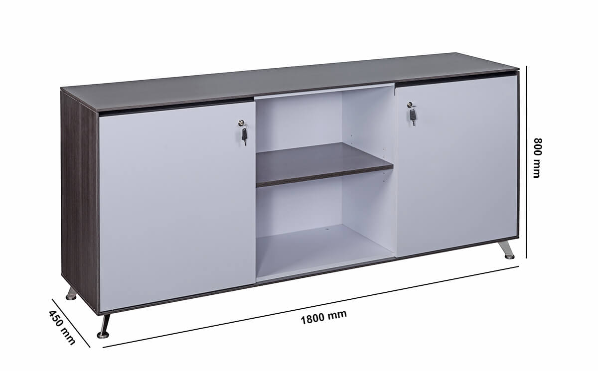 Maceo 3 Double Door Storage With Adjustable Shelving Dimensions Image