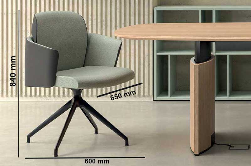 Pino 2 Bi Material Meeting Chair With Armrests Middle