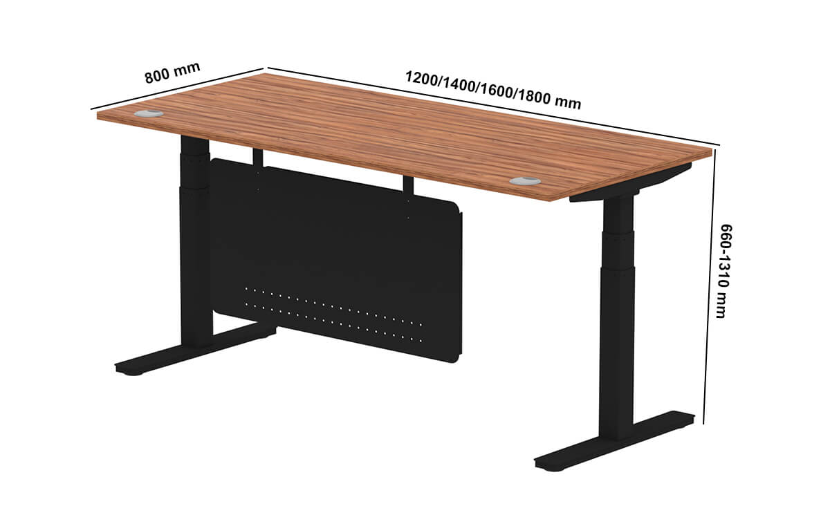 Adeline Height Adjustable Operational Desk With Modesty Panel Dimensions Image