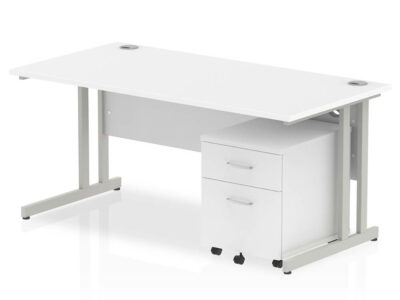 Etta 3 Straight Desk With Mobile Pedestal And Cantilever Legs 11
