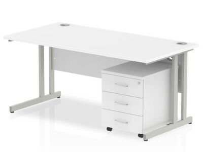 Etta 3 Straight Desk With Mobile Pedestal And Cantilever Legs 16