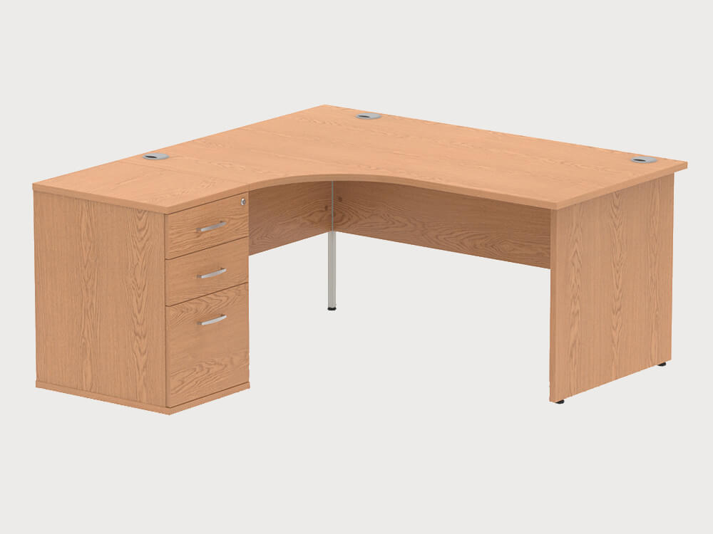 Etta 4 Corner Desk With High Pedestal And Panel Legs 11