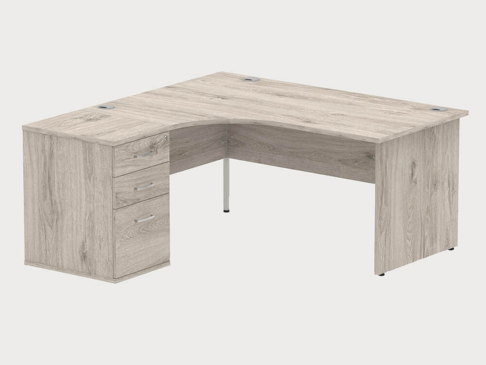 Etta 4 Corner Desk With High Pedestal And Panel Legs 13