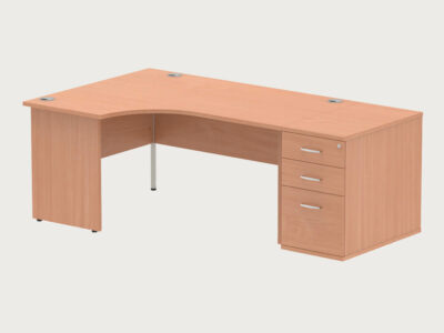 Etta 4 Corner Desk With High Pedestal And Panel Legs 15