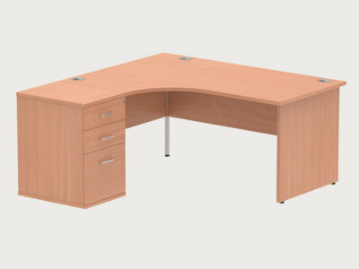 Etta 4 Corner Desk With High Pedestal And Panel Legs 2