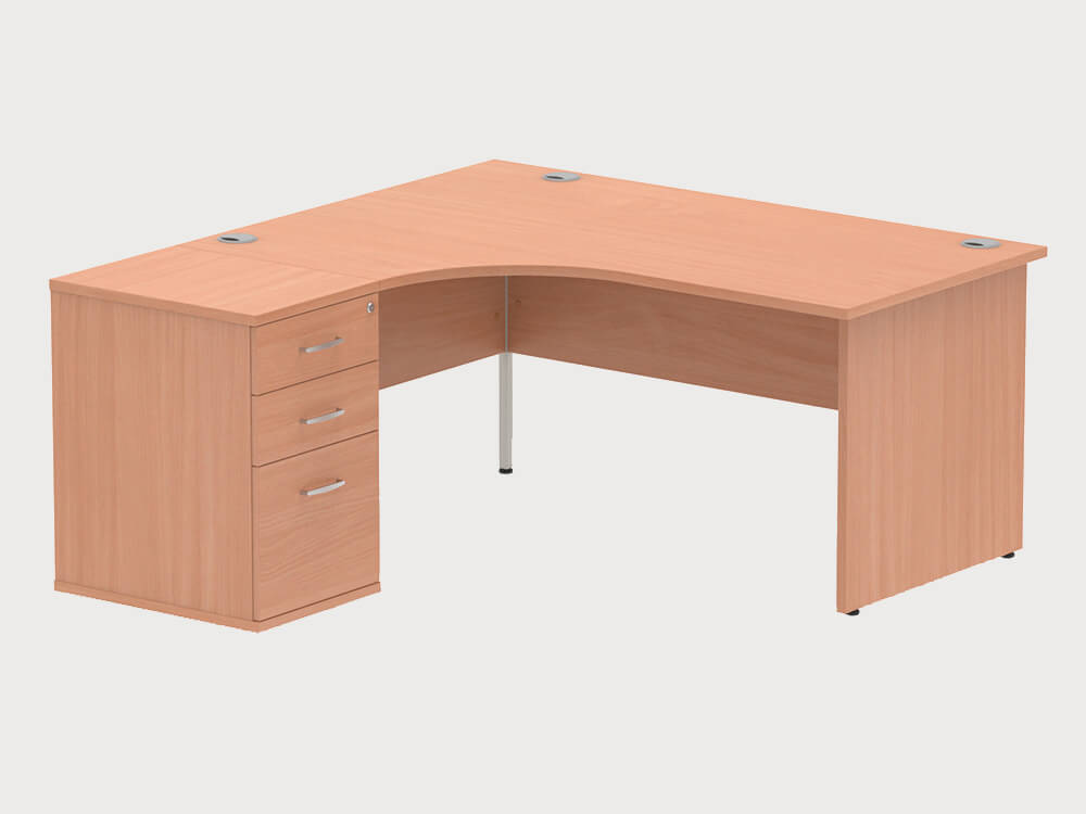 Etta 4 Corner Desk With High Pedestal And Panel Legs 2