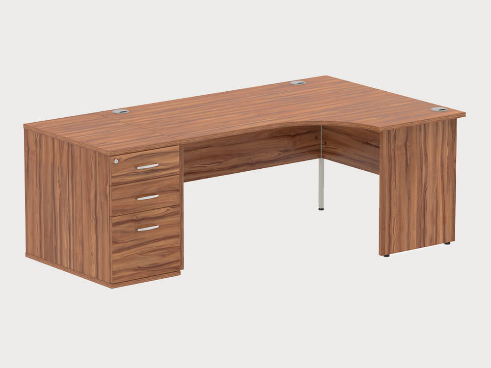 Etta 4 Corner Desk With High Pedestal And Panel Legs 22