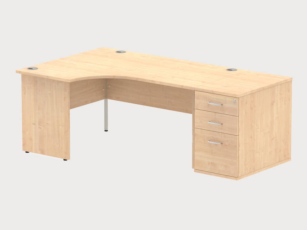 Etta 4 Corner Desk With High Pedestal And Panel Legs 23