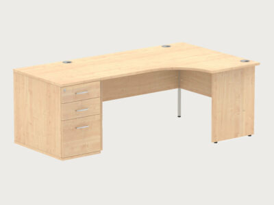 Etta 4 Corner Desk With High Pedestal And Panel Legs 24