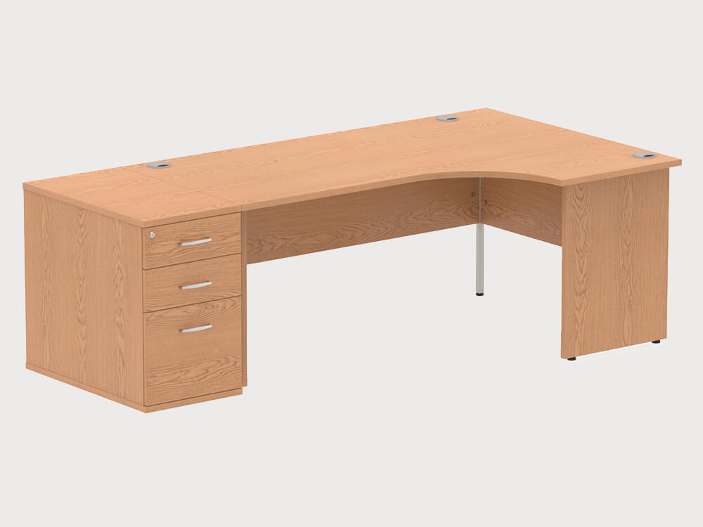 Etta 4 Corner Desk With High Pedestal And Panel Legs 26