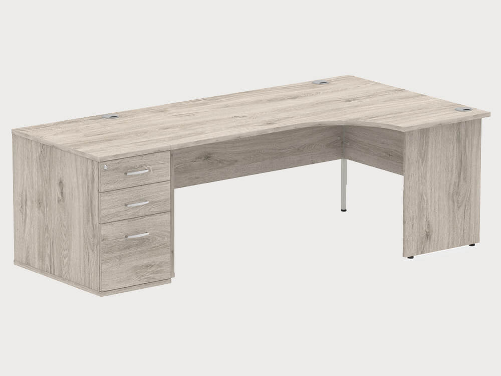 Etta 4 Corner Desk With High Pedestal And Panel Legs 28