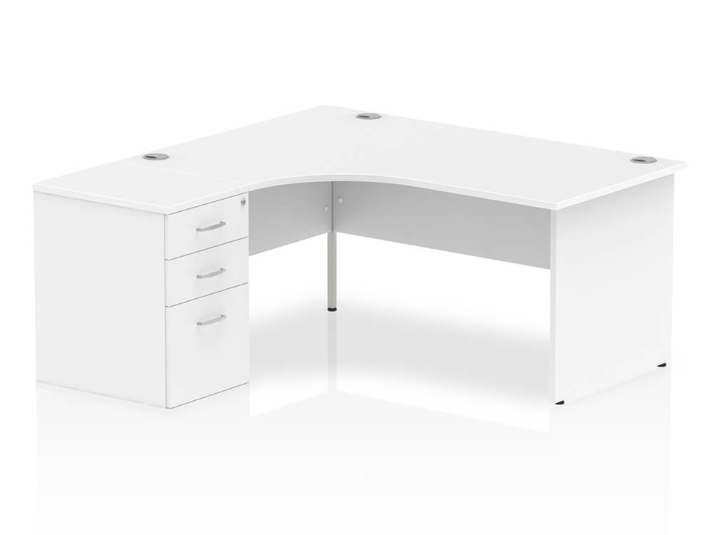 Etta 4 Corner Desk With High Pedestal And Panel Legs 3