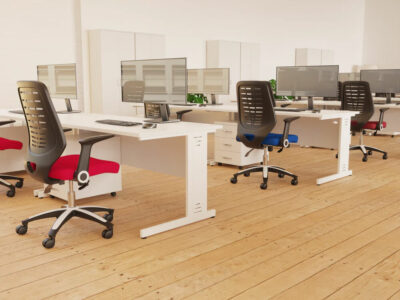 Etta Straight Desk With Modesty Panel And Cable Managed Legs