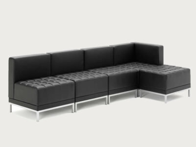 Irene Black Soft Bonded Leather Corner Sofa Chair 5