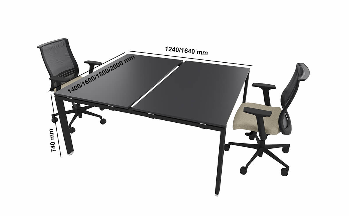 Lorenzo 2 Workstation For 2 People Fast Delivery Dimensions Image
