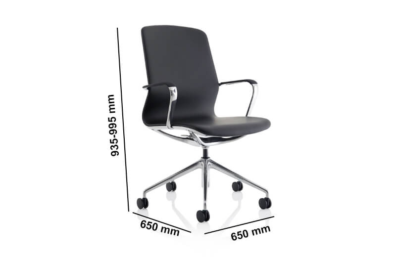 Lydia Height Adjustable Black Executive Office Chair Dimensions Image