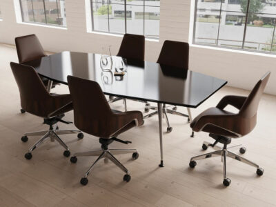 Madeline High Gloss Boat Shaped Meeting Table 3