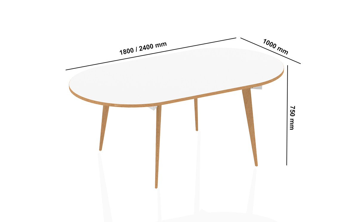 Margot 2 Oval Shaped Meeting Table Dimensions Image