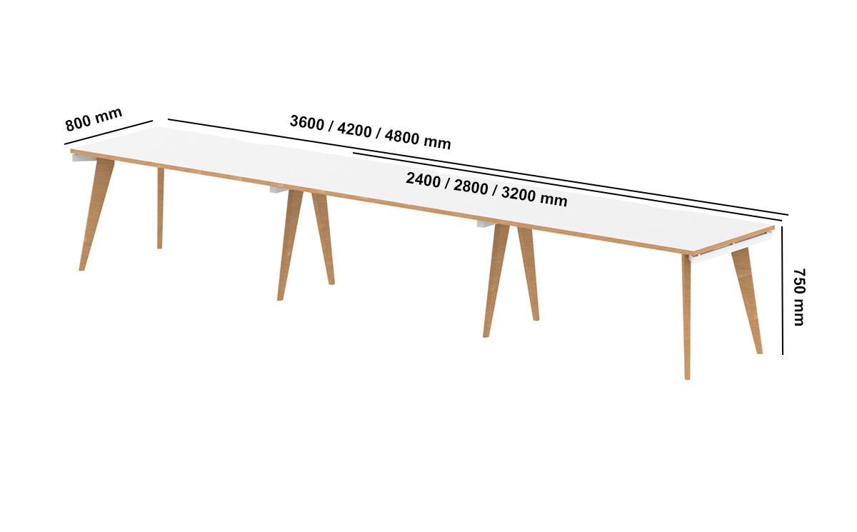 Margot Rectangular Shaped Meeting Table Dimensions Image