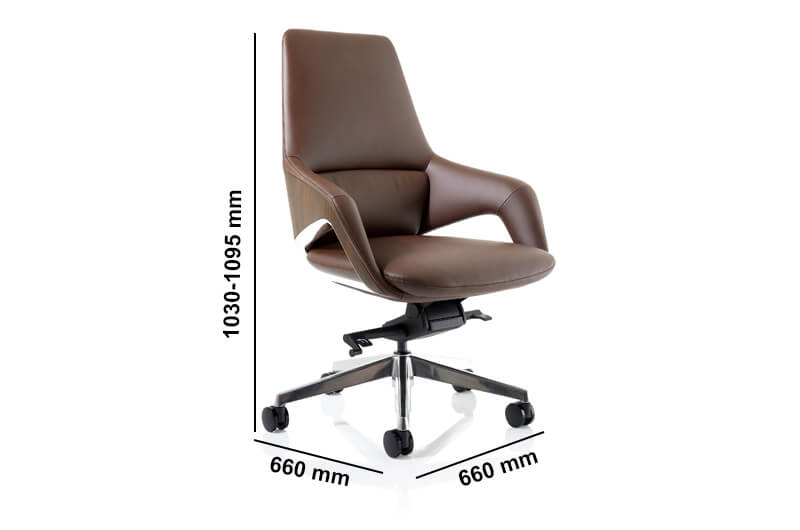 Olivia High Back Executive Chair With Integrated Wooden Effect Detailing Dimensions Image