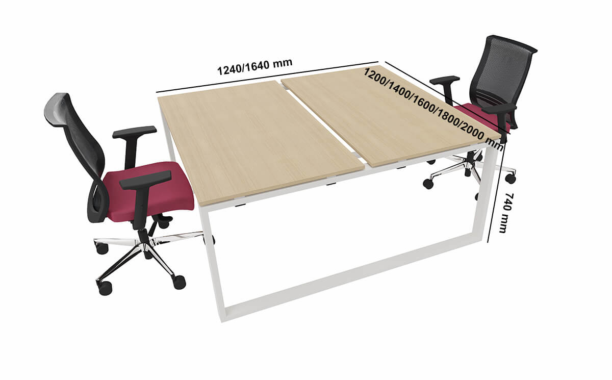 Raymond 7 Workstation For 2 People Fast Delivery Dimensions Image