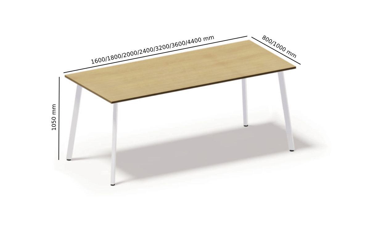Aroldo 1 – Rectangular Shaped High Meeting Table Size Image