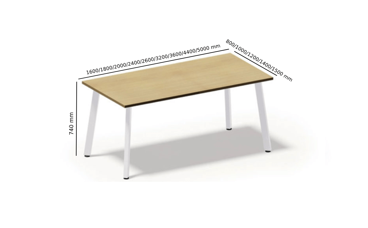 Aroldo – Round & Rectangular Shaped Meeting Table Size Image
