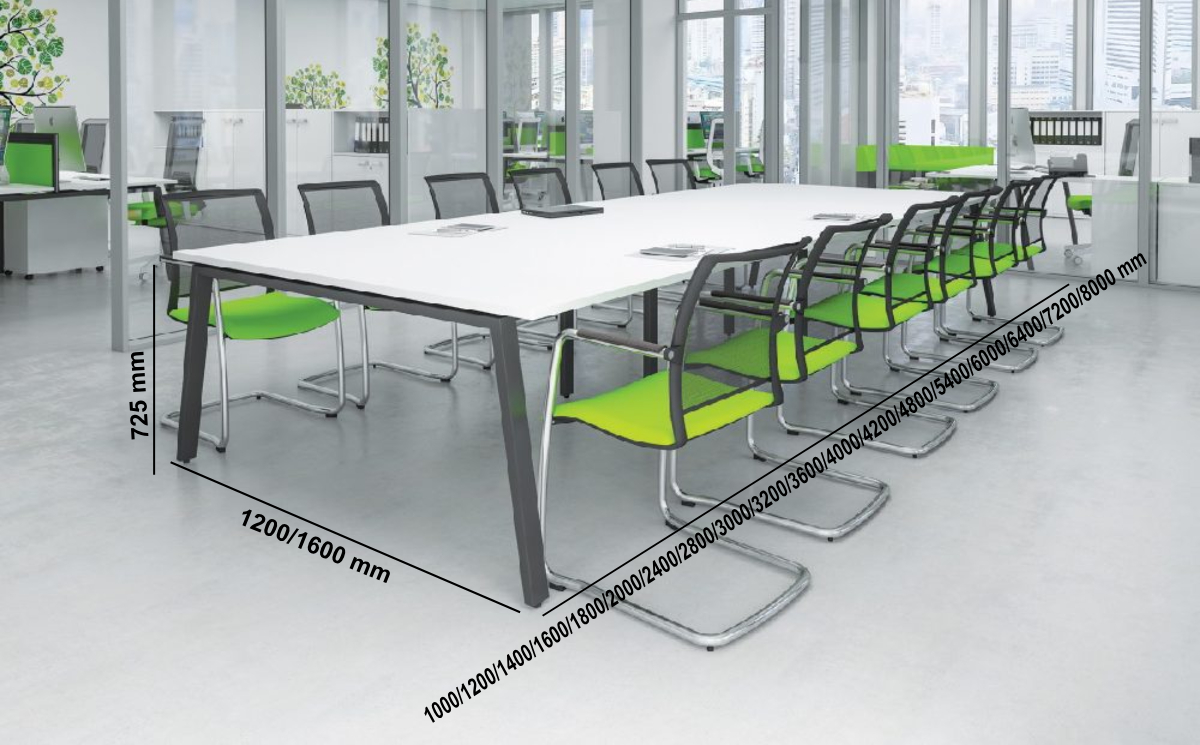Carrara Rectangular Shape Meeting Table Middle