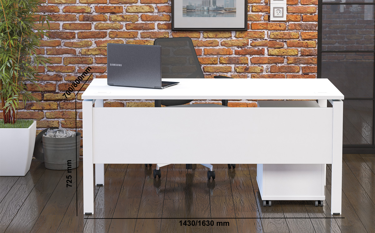 Faro Rectangular Executive Desk With Optional Return Unit Middle