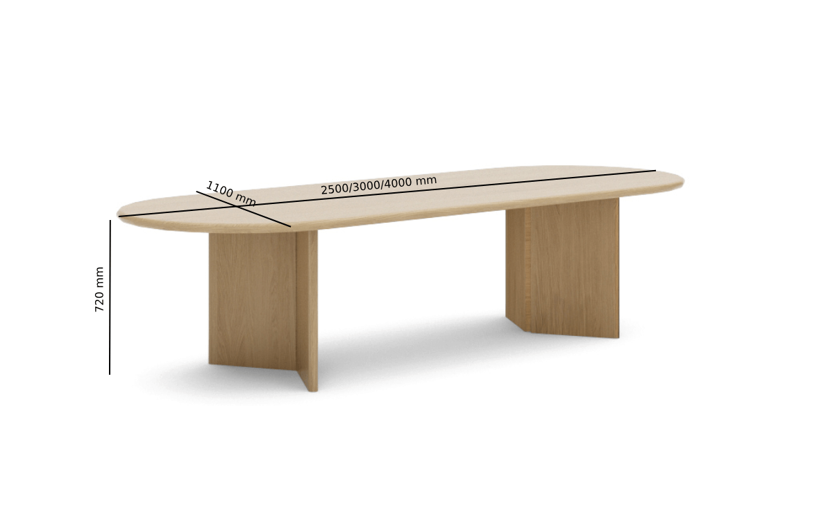 Filide D Ended Meeting Table With Arrowhead Leg Size Image