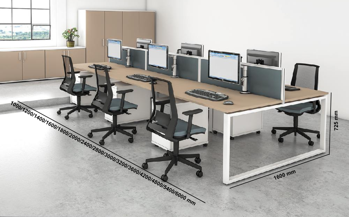 Francesca Ring Leg Back To Back 2 Office Desk For 2, 4 And 6 Persons Middle