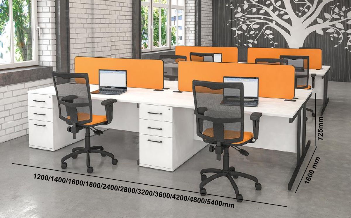 Zola 1 – Operators Office Desk With Pedestal For 2 ,4 And 6 Persons Middle