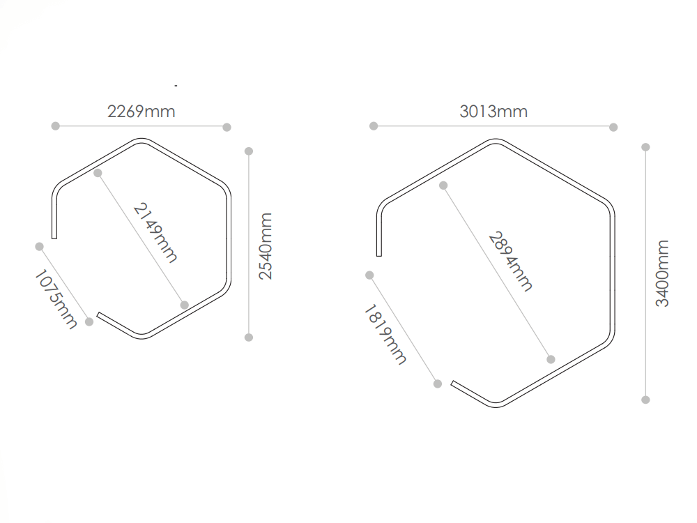 Beehia 7 Hexagonal Shaped Quiet Work Pod Size Image